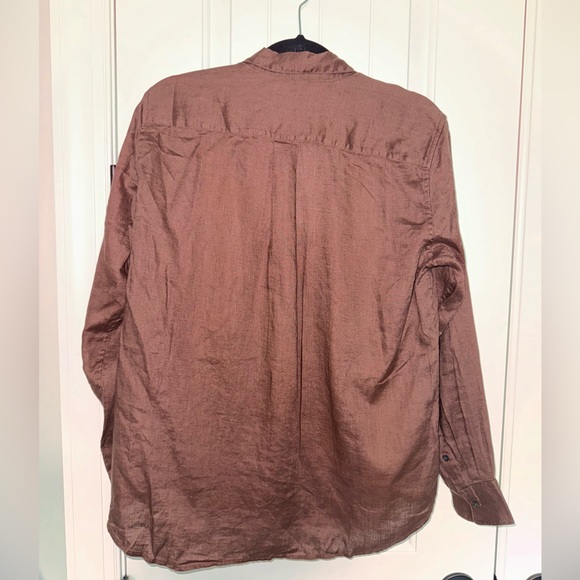 UNIQLO Linen Button Up - Brown - Picture 2 of 4